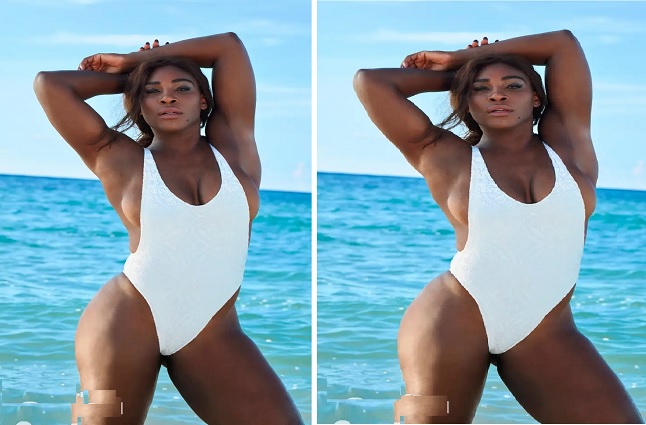 Serena WIlliams cute at beach on a sunny day